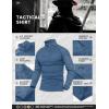 imageMAGCOMSEN Mens Tactical Military Shirts 14 Zip Long Sleeve Shirt with PocketsGrey Blue