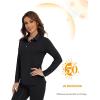 imageMAGCOMSEN Womens Polo Shirts Long Sleeve Golf T Shirt Quick Dry UPF 50 Sun Protection Lightweight Athletic Tennis ShirtsBlack