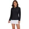imageMAGCOMSEN Womens Polo Shirts Long Sleeve Golf T Shirt Quick Dry UPF 50 Sun Protection Lightweight Athletic Tennis ShirtsBlack
