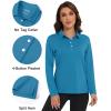 imageMAGCOMSEN Womens Polo Shirts Long Sleeve Golf T Shirt Quick Dry UPF 50 Sun Protection Lightweight Athletic Tennis ShirtsBlue Green