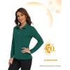 imageMAGCOMSEN Womens Polo Shirts Long Sleeve Golf T Shirt Quick Dry UPF 50 Sun Protection Lightweight Athletic Tennis ShirtsEmerald Green