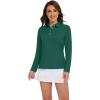 imageMAGCOMSEN Womens Polo Shirts Long Sleeve Golf T Shirt Quick Dry UPF 50 Sun Protection Lightweight Athletic Tennis ShirtsEmerald Green