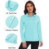 imageMAGCOMSEN Womens Polo Shirts Long Sleeve Golf T Shirt Quick Dry UPF 50 Sun Protection Lightweight Athletic Tennis ShirtsLight Blue