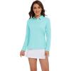 imageMAGCOMSEN Womens Polo Shirts Long Sleeve Golf T Shirt Quick Dry UPF 50 Sun Protection Lightweight Athletic Tennis ShirtsLight Blue