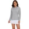 imageMAGCOMSEN Womens Polo Shirts Long Sleeve Golf T Shirt Quick Dry UPF 50 Sun Protection Lightweight Athletic Tennis ShirtsLight Grey