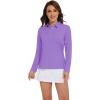 imageMAGCOMSEN Womens Polo Shirts Long Sleeve Golf T Shirt Quick Dry UPF 50 Sun Protection Lightweight Athletic Tennis ShirtsLight Purple