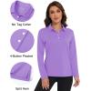 imageMAGCOMSEN Womens Polo Shirts Long Sleeve Golf T Shirt Quick Dry UPF 50 Sun Protection Lightweight Athletic Tennis ShirtsLight Purple