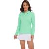imageMAGCOMSEN Womens Polo Shirts Long Sleeve Golf T Shirt Quick Dry UPF 50 Sun Protection Lightweight Athletic Tennis ShirtsMint Green