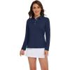 imageMAGCOMSEN Womens Polo Shirts Long Sleeve Golf T Shirt Quick Dry UPF 50 Sun Protection Lightweight Athletic Tennis ShirtsNavy