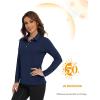 imageMAGCOMSEN Womens Polo Shirts Long Sleeve Golf T Shirt Quick Dry UPF 50 Sun Protection Lightweight Athletic Tennis ShirtsNavy
