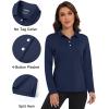 imageMAGCOMSEN Womens Polo Shirts Long Sleeve Golf T Shirt Quick Dry UPF 50 Sun Protection Lightweight Athletic Tennis ShirtsNavy