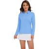 imageMAGCOMSEN Womens Polo Shirts Long Sleeve Golf T Shirt Quick Dry UPF 50 Sun Protection Lightweight Athletic Tennis ShirtsWaterfall Blue