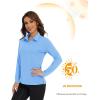 imageMAGCOMSEN Womens Polo Shirts Long Sleeve Golf T Shirt Quick Dry UPF 50 Sun Protection Lightweight Athletic Tennis ShirtsWaterfall Blue