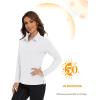 imageMAGCOMSEN Womens Polo Shirts Long Sleeve Golf T Shirt Quick Dry UPF 50 Sun Protection Lightweight Athletic Tennis ShirtsWhite