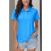 imageMAGCOMSEN Womens Polos Golf Shirts Short Sleeve Collared Shirt Women Quick Dry Fit UPF 50 Tennis Work Athletic TopsAzure
