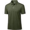 imageMAGCOMSEN Mens Polo Shirts 3 Buttons Casual Work T Shirts Quick Dry Short Sleeve Golf Shirt Pique Jersey Outdoor PerformanceArmy Green