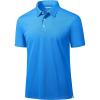imageMAGCOMSEN Mens Polo Shirts 3 Buttons Casual Work T Shirts Quick Dry Short Sleeve Golf Shirt Pique Jersey Outdoor PerformanceAzure