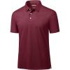 imageMAGCOMSEN Mens Polo Shirts 3 Buttons Casual Work T Shirts Quick Dry Short Sleeve Golf Shirt Pique Jersey Outdoor PerformanceWine
