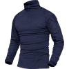 imageMAGCOMSEN Mens Tactical Military Shirts 14 Zip Long Sleeve Shirt with PocketsNavy
