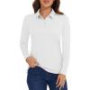 imageMAGCOMSEN Womens Polo Shirts Long Sleeve Golf T Shirt Quick Dry UPF 50 Sun Protection Lightweight Athletic Tennis ShirtsWhite