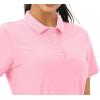 imageMAGCOMSEN Womens Golf Polo Shirts Short Sleeve Collared QuickDry Moisture Wicking TShirt Workout Athletic Tennis TopsAlight Pink