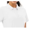 imageMAGCOMSEN Womens Golf Polo Shirts Short Sleeve Collared QuickDry Moisture Wicking TShirt Workout Athletic Tennis TopsAwhite