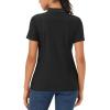 imageMAGCOMSEN Womens Golf Polo Shirts Short Sleeve Collared QuickDry Moisture Wicking TShirt Workout Athletic Tennis TopsBlack