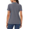 imageMAGCOMSEN Womens Golf Polo Shirts Short Sleeve Collared QuickDry Moisture Wicking TShirt Workout Athletic Tennis TopsDark Gray