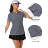 imageMAGCOMSEN Womens Golf Polo Shirts Short Sleeve Collared QuickDry Moisture Wicking TShirt Workout Athletic Tennis TopsDark Gray