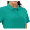 imageMAGCOMSEN Womens Golf Polo Shirts Short Sleeve Collared QuickDry Moisture Wicking TShirt Workout Athletic Tennis TopsEmerald Green
