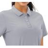 imageMAGCOMSEN Womens Golf Polo Shirts Short Sleeve Collared QuickDry Moisture Wicking TShirt Workout Athletic Tennis TopsLight Gray