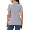imageMAGCOMSEN Womens Golf Polo Shirts Short Sleeve Collared QuickDry Moisture Wicking TShirt Workout Athletic Tennis TopsLight Gray