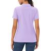 imageMAGCOMSEN Womens Golf Polo Shirts Short Sleeve Collared QuickDry Moisture Wicking TShirt Workout Athletic Tennis TopsLight Purple