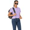 imageMAGCOMSEN Womens Golf Polo Shirts Short Sleeve Collared QuickDry Moisture Wicking TShirt Workout Athletic Tennis TopsLight Purple