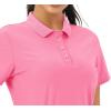 imageMAGCOMSEN Womens Golf Polo Shirts Short Sleeve Collared QuickDry Moisture Wicking TShirt Workout Athletic Tennis TopsRose Red