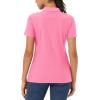 imageMAGCOMSEN Womens Golf Polo Shirts Short Sleeve Collared QuickDry Moisture Wicking TShirt Workout Athletic Tennis TopsRose Red