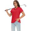 imageMAGCOMSEN Womens Golf Polo Shirts Short Sleeve Collared QuickDry Moisture Wicking TShirt Workout Athletic Tennis TopsTomato Red