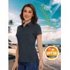 imageMAGCOMSEN Womens Golf Polo TShirts Short Sleeve UPF 50 Quick Dry Polo Collared Shirts Lightweight Athletic Sports ShirtBlack
