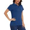 imageMAGCOMSEN Womens Golf Polo TShirts Short Sleeve UPF 50 Quick Dry Polo Collared Shirts Lightweight Athletic Sports ShirtDark Blue