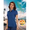 imageMAGCOMSEN Womens Golf Polo TShirts Short Sleeve UPF 50 Quick Dry Polo Collared Shirts Lightweight Athletic Sports ShirtDark Blue