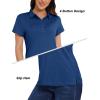 imageMAGCOMSEN Womens Golf Polo TShirts Short Sleeve UPF 50 Quick Dry Polo Collared Shirts Lightweight Athletic Sports ShirtDark Blue