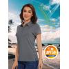 imageMAGCOMSEN Womens Golf Polo TShirts Short Sleeve UPF 50 Quick Dry Polo Collared Shirts Lightweight Athletic Sports ShirtDark Grey