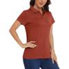 imageMAGCOMSEN Womens Golf Polo TShirts Short Sleeve UPF 50 Quick Dry Polo Collared Shirts Lightweight Athletic Sports ShirtDark Orange