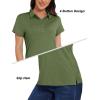 imageMAGCOMSEN Womens Golf Polo TShirts Short Sleeve UPF 50 Quick Dry Polo Collared Shirts Lightweight Athletic Sports ShirtGreen