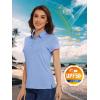 imageMAGCOMSEN Womens Golf Polo TShirts Short Sleeve UPF 50 Quick Dry Polo Collared Shirts Lightweight Athletic Sports ShirtLight Blue