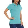 imageMAGCOMSEN Womens Golf Polo TShirts Short Sleeve UPF 50 Quick Dry Polo Collared Shirts Lightweight Athletic Sports ShirtLight Green