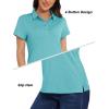 imageMAGCOMSEN Womens Golf Polo TShirts Short Sleeve UPF 50 Quick Dry Polo Collared Shirts Lightweight Athletic Sports ShirtLight Green