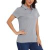 imageMAGCOMSEN Womens Golf Polo TShirts Short Sleeve UPF 50 Quick Dry Polo Collared Shirts Lightweight Athletic Sports ShirtLight Grey