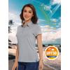 imageMAGCOMSEN Womens Golf Polo TShirts Short Sleeve UPF 50 Quick Dry Polo Collared Shirts Lightweight Athletic Sports ShirtLight Grey