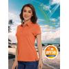 imageMAGCOMSEN Womens Golf Polo TShirts Short Sleeve UPF 50 Quick Dry Polo Collared Shirts Lightweight Athletic Sports ShirtOrange